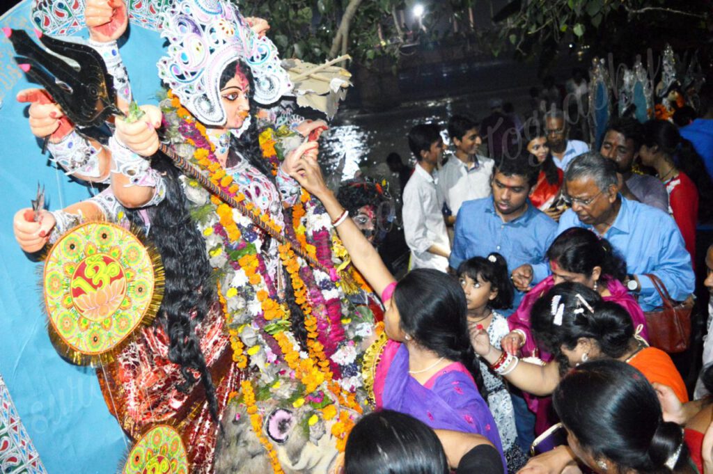 Durga puja 2017, at the time of visarjan